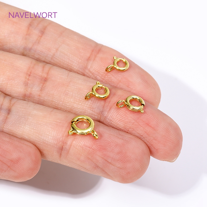 Jewelry Making Gold - 14K/18K Gold Plated Brass Spring Clasps,5/5.5/6/7mm