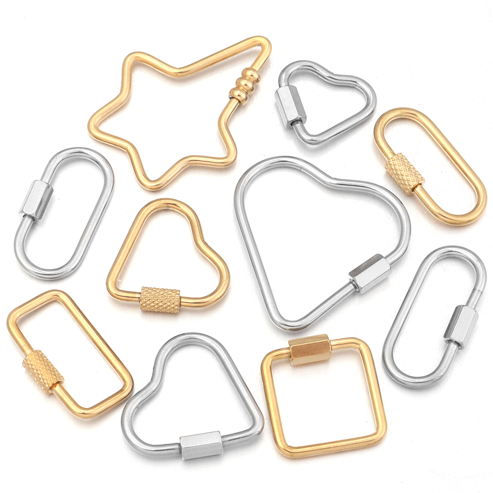 Jewelry Making Gold - 2pcs Gold Stainless Steel Heart Screw