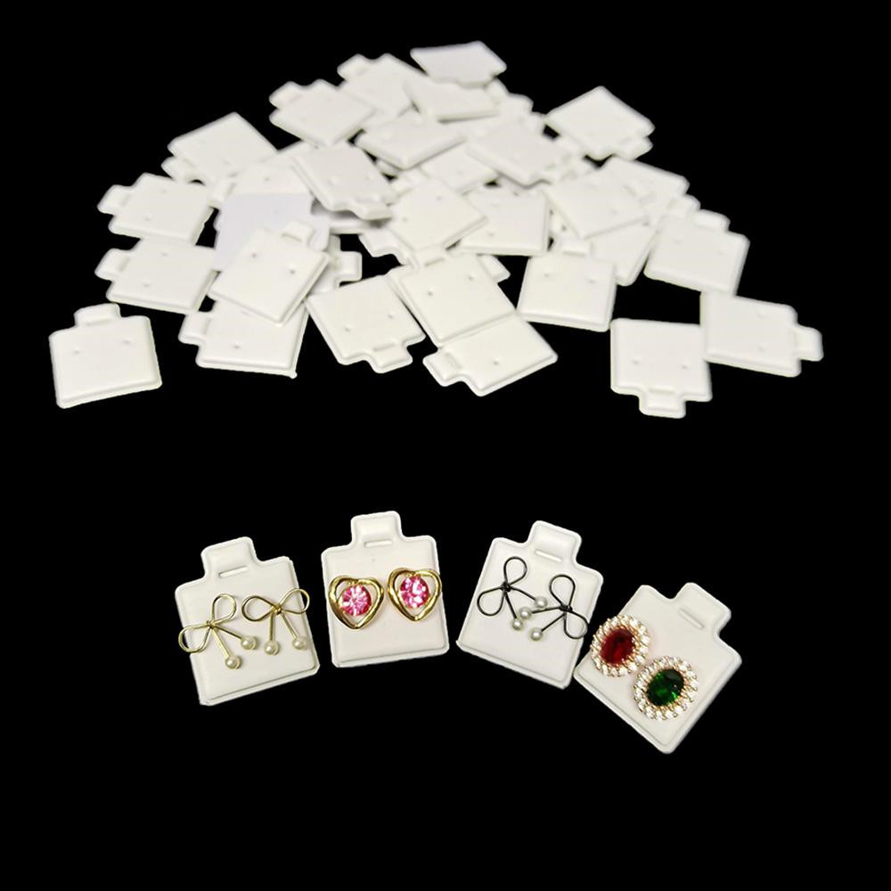 Jewelry Making Organizer - 100pcs/bag Ear Studs Holder White Puff