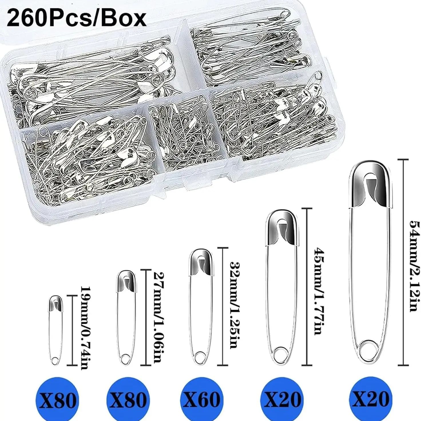 Silver Safety Pins Kit With St - Jewelry Making Organizer recension och pris
