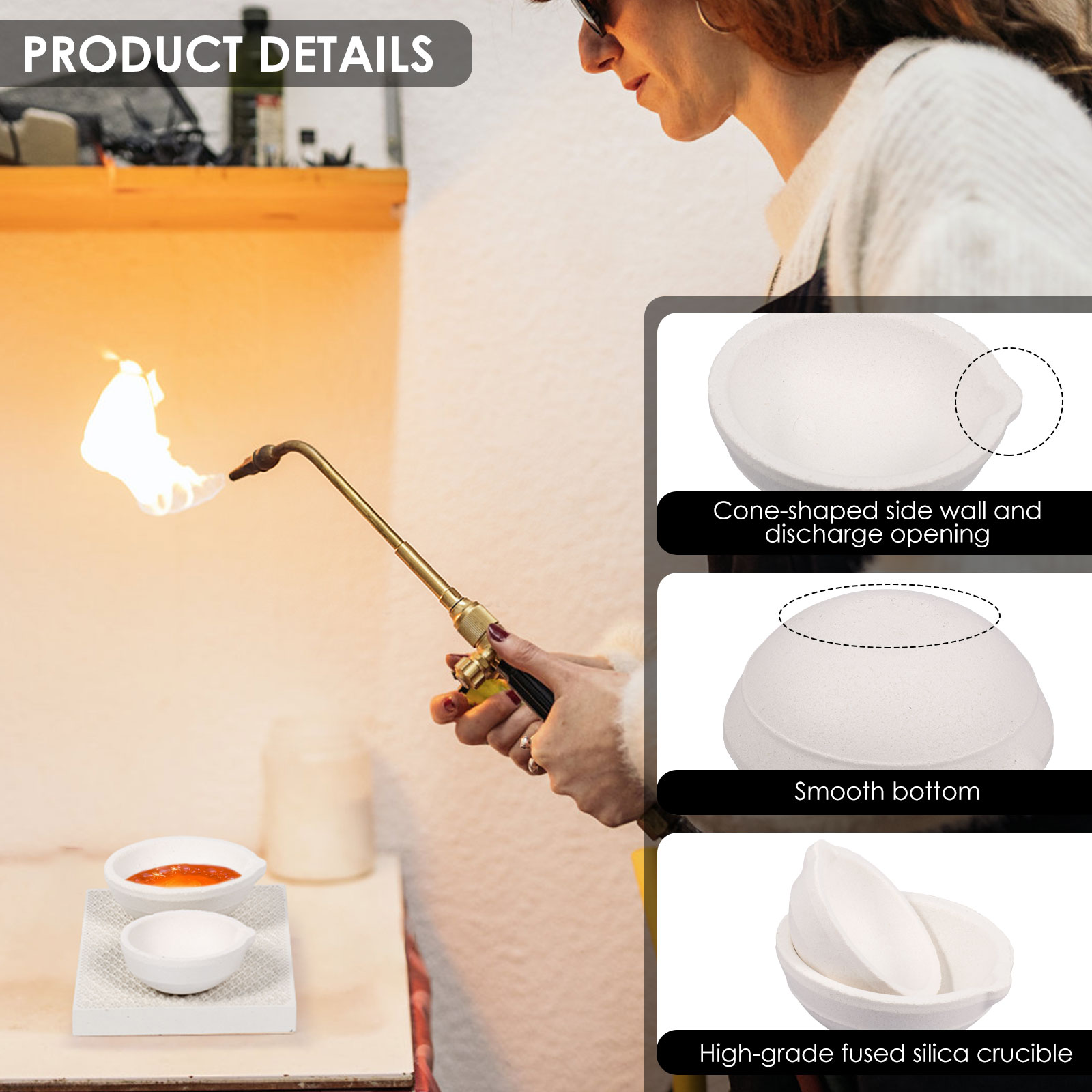 Crucible Set High Purity Torch - Jewelry Making Torch recension och pris