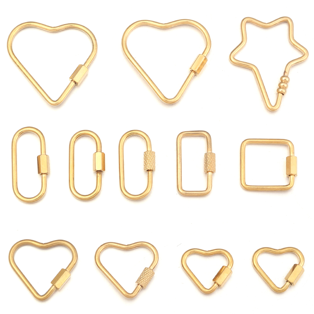2pcs Gold Stainless Steel Hear - Jewelry Making Gold recension och pris