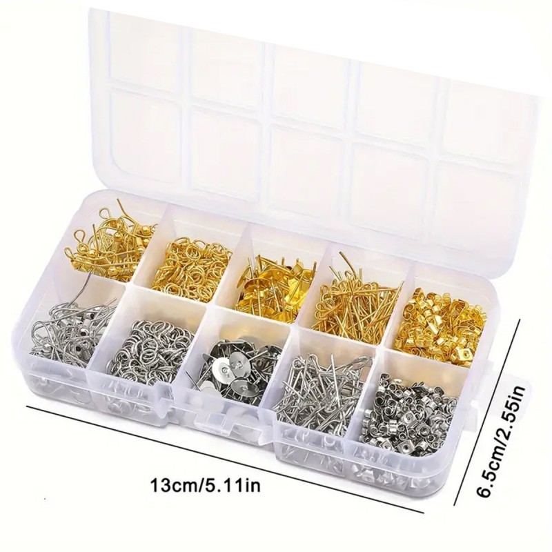 1 Set Box Ear Hook Single Loop - Jewelry Making Organizer recension och pris